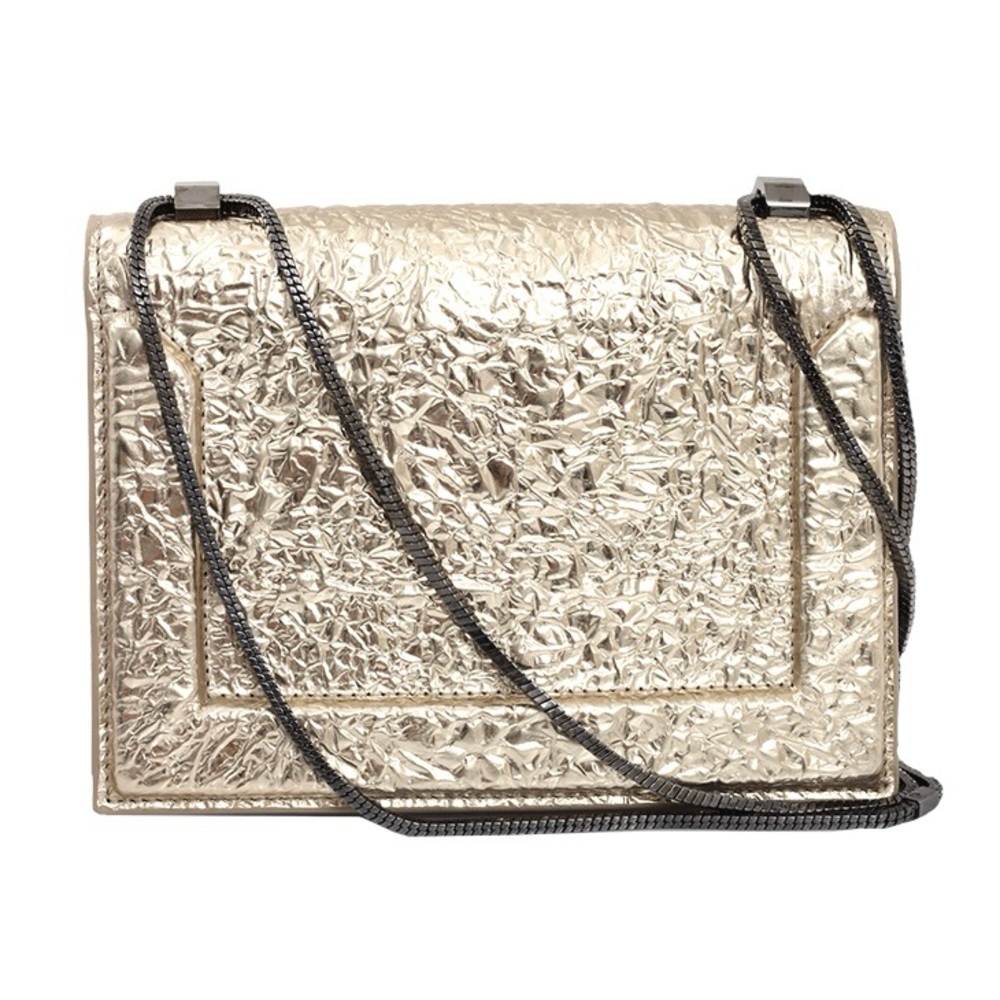 3.1 Phillip Lim Mini Soleil Crinkled Foil Chain Shoulder Bag Purse